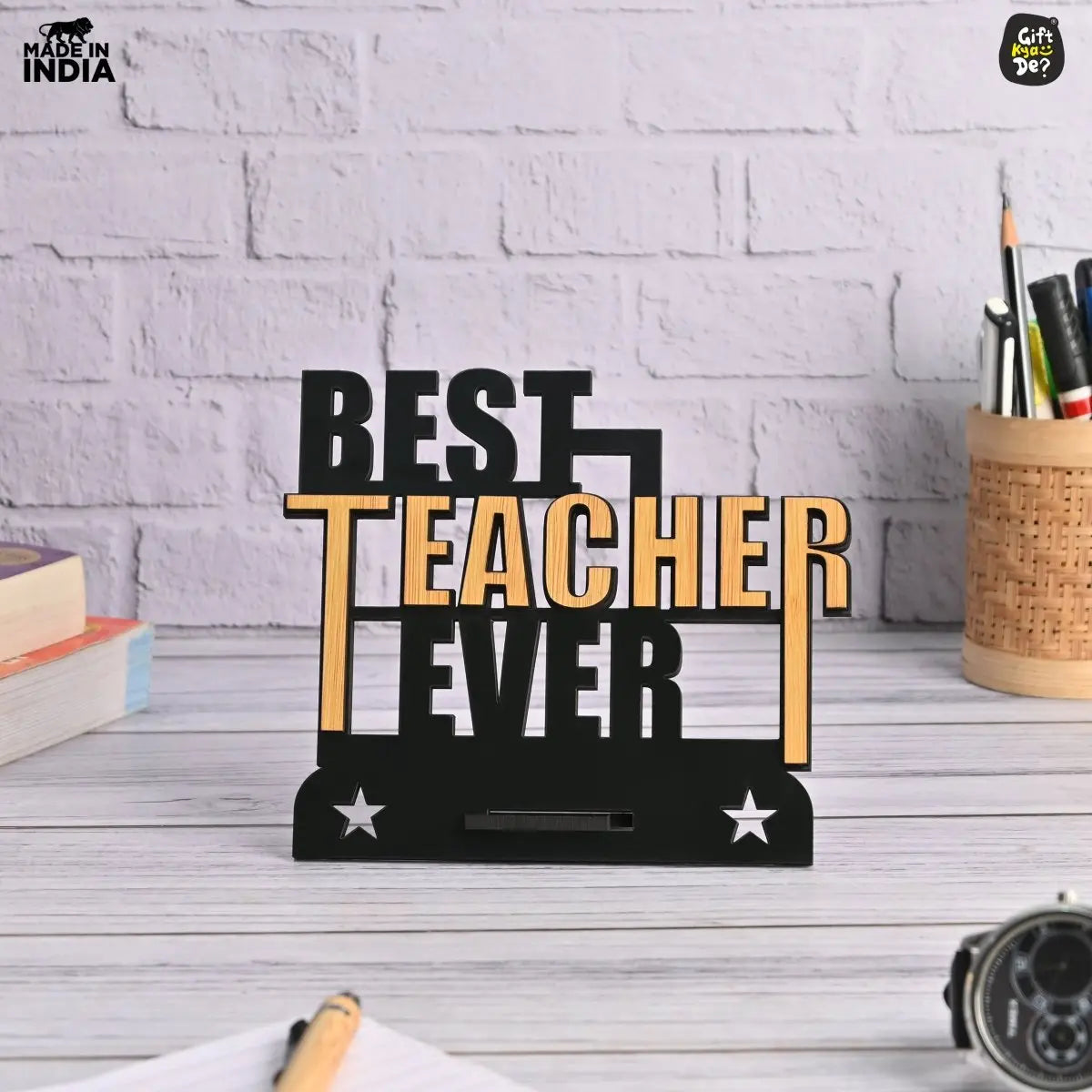 Teacher Day Wooden Decorative Table Top | Unique Teacher's Gift | Farewell Gifts