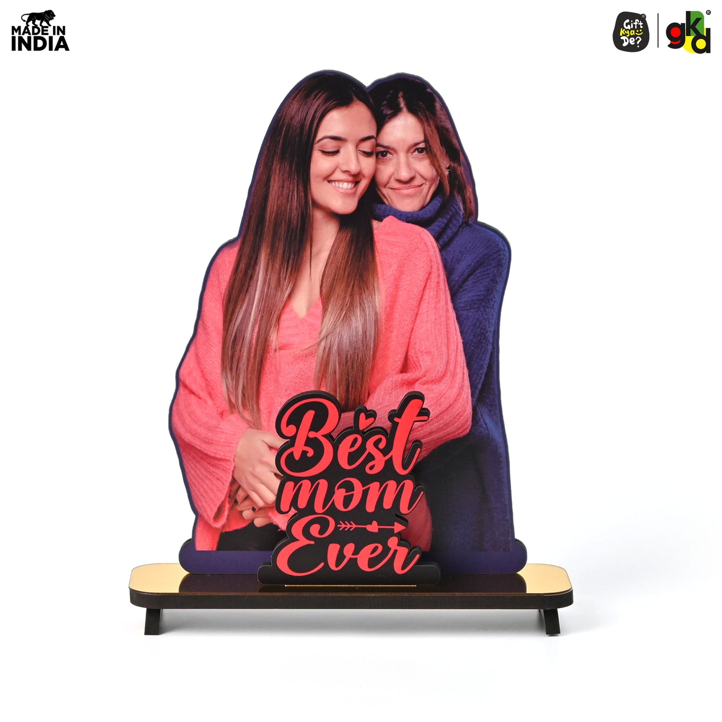 Customized Best Mom Ever Photo Frame Stand - Personalized Gift for Mothers