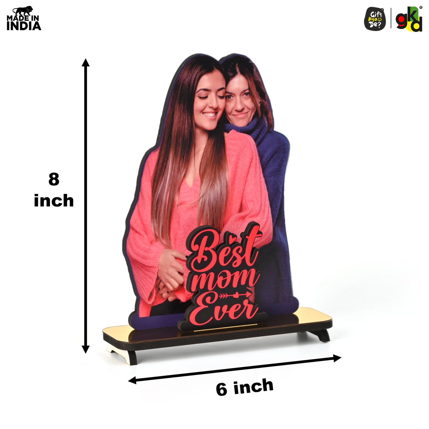 Customized Best Mom Ever Photo Frame Stand - Personalized Gift for Mothers