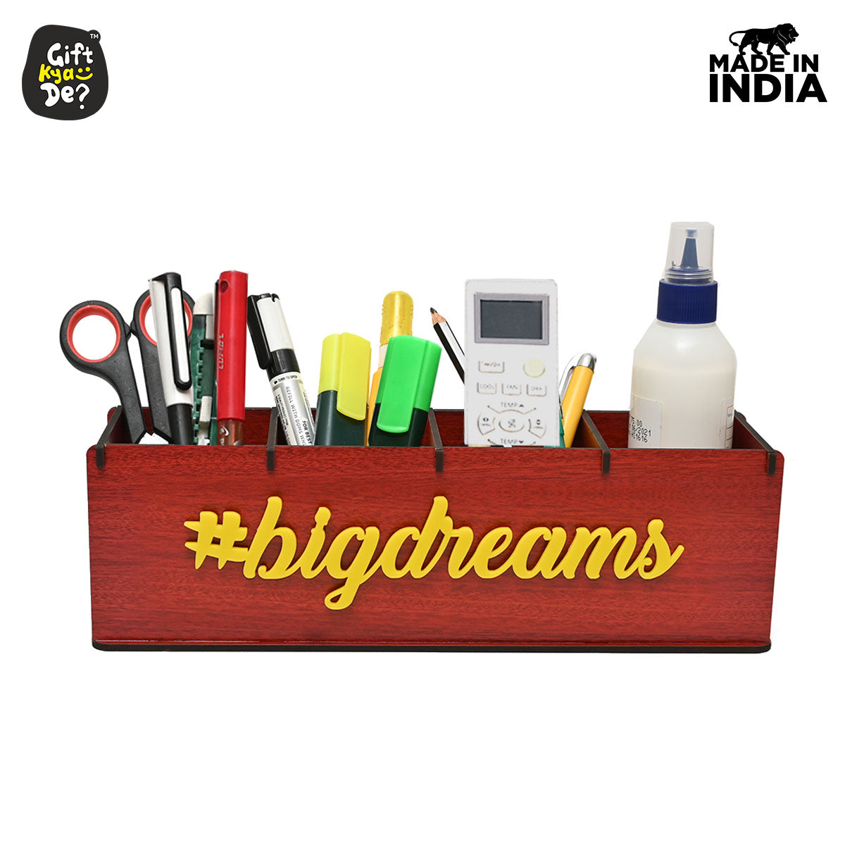 Motivational Desk Organizer | 4 Compartments | Desk Accessories
