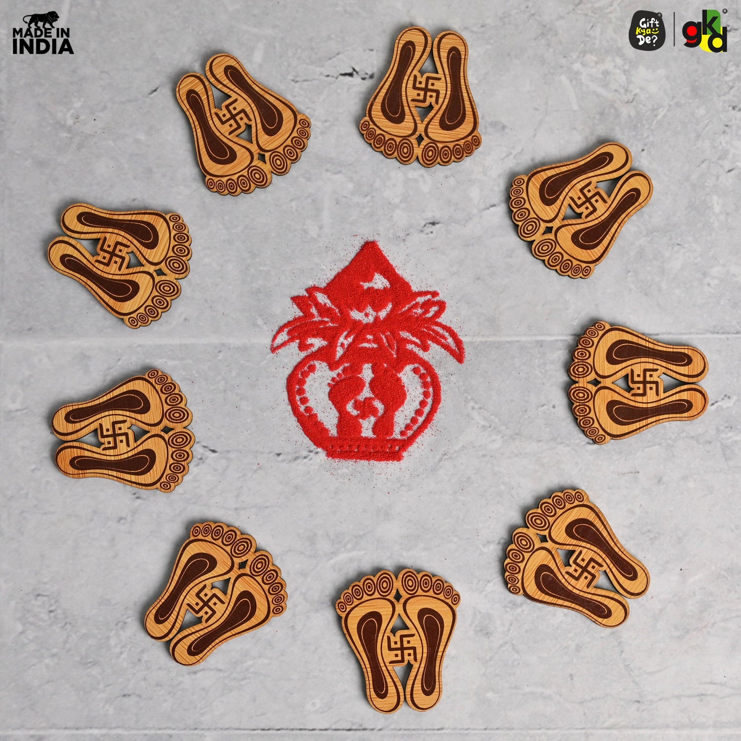 Devi Charan Paduka (Pack of 9) | Diwali Gifts