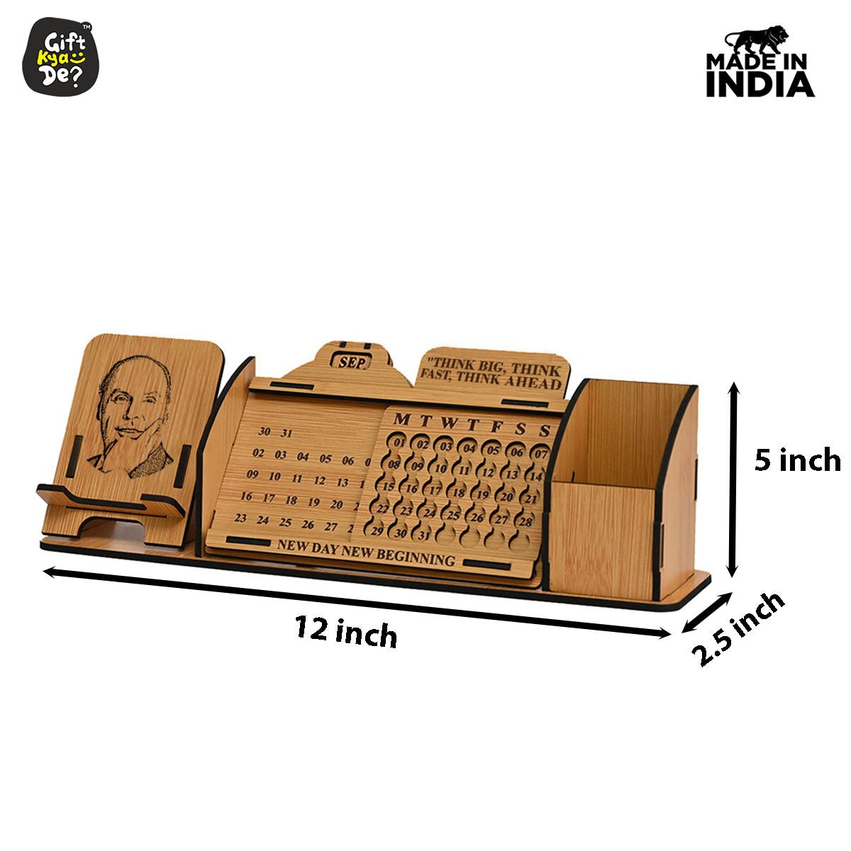 Lifetime Calendar With Desk Organizer and Mobile Stand | Desk Calendar | Mobile Accessories