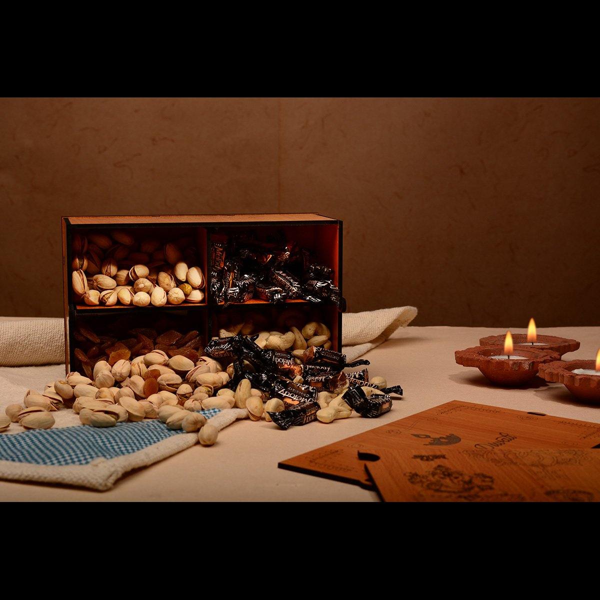 Wooden Dry Fruit Box (Empty Box) | Festive Box