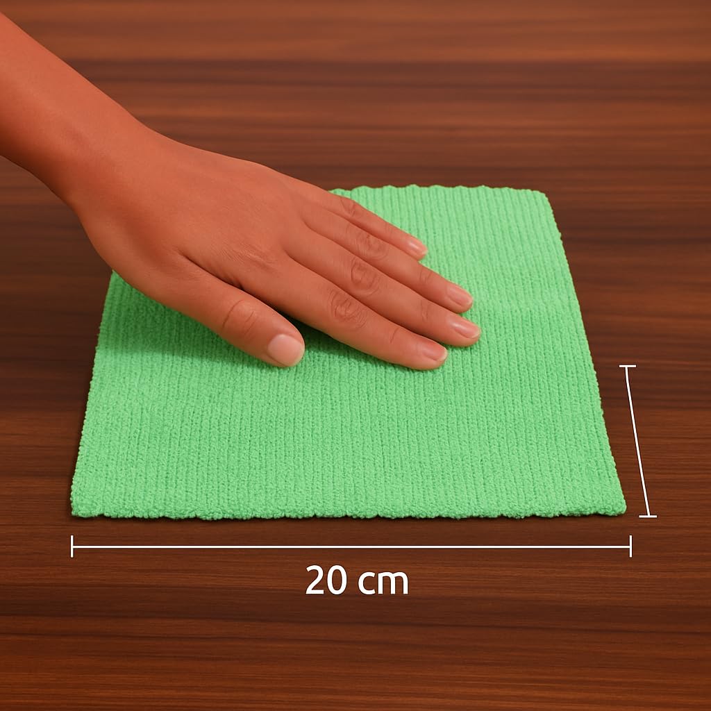 Reusable Microfiber Cleaning Towels Dispenser Box – Drying Wipes, 180GSM, 8 by 8 Inches