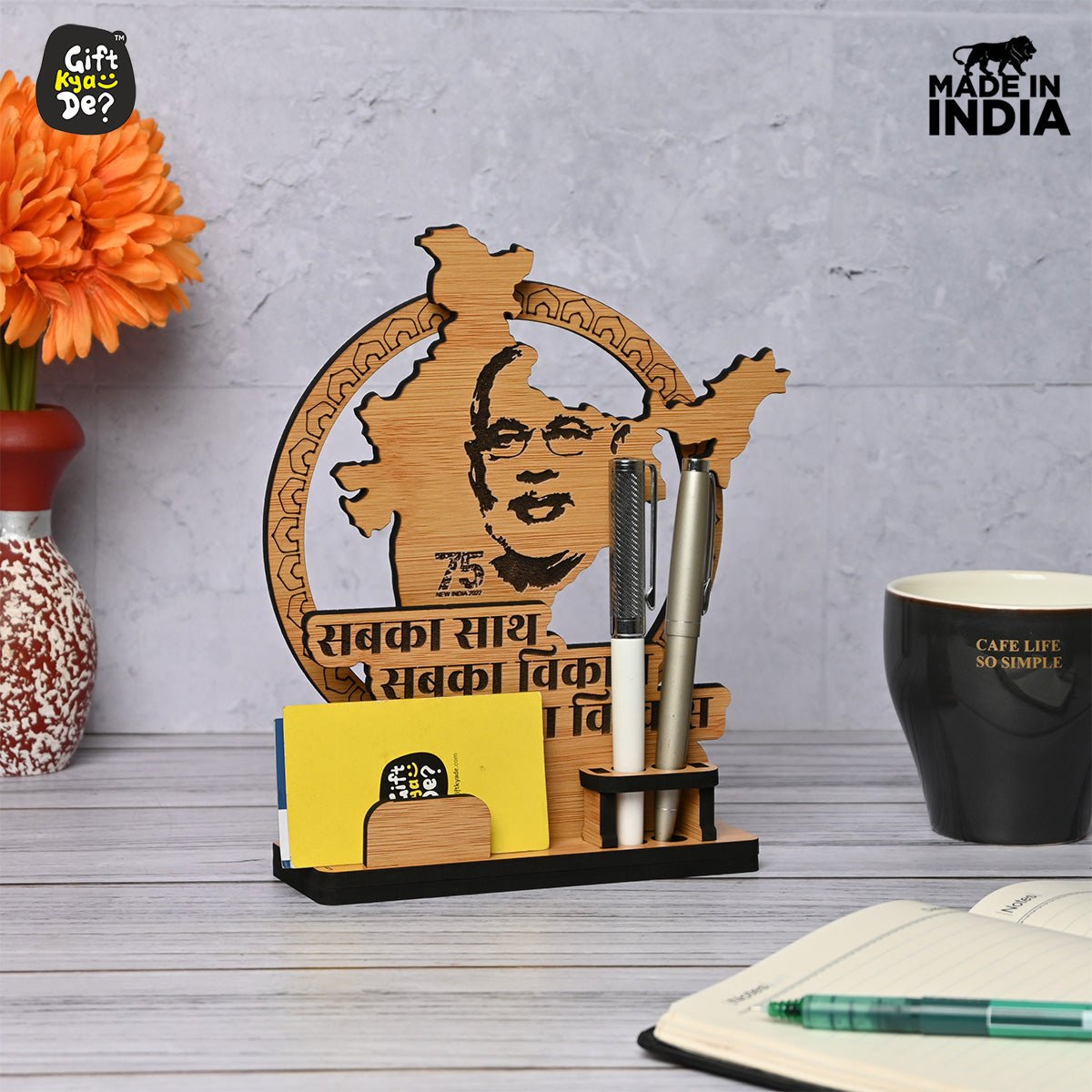 Political Pen Stand and Card Holder | Narendra Modi | Yogi Adityanath | Arvind Kejriwal | Political Leaders| Mementos