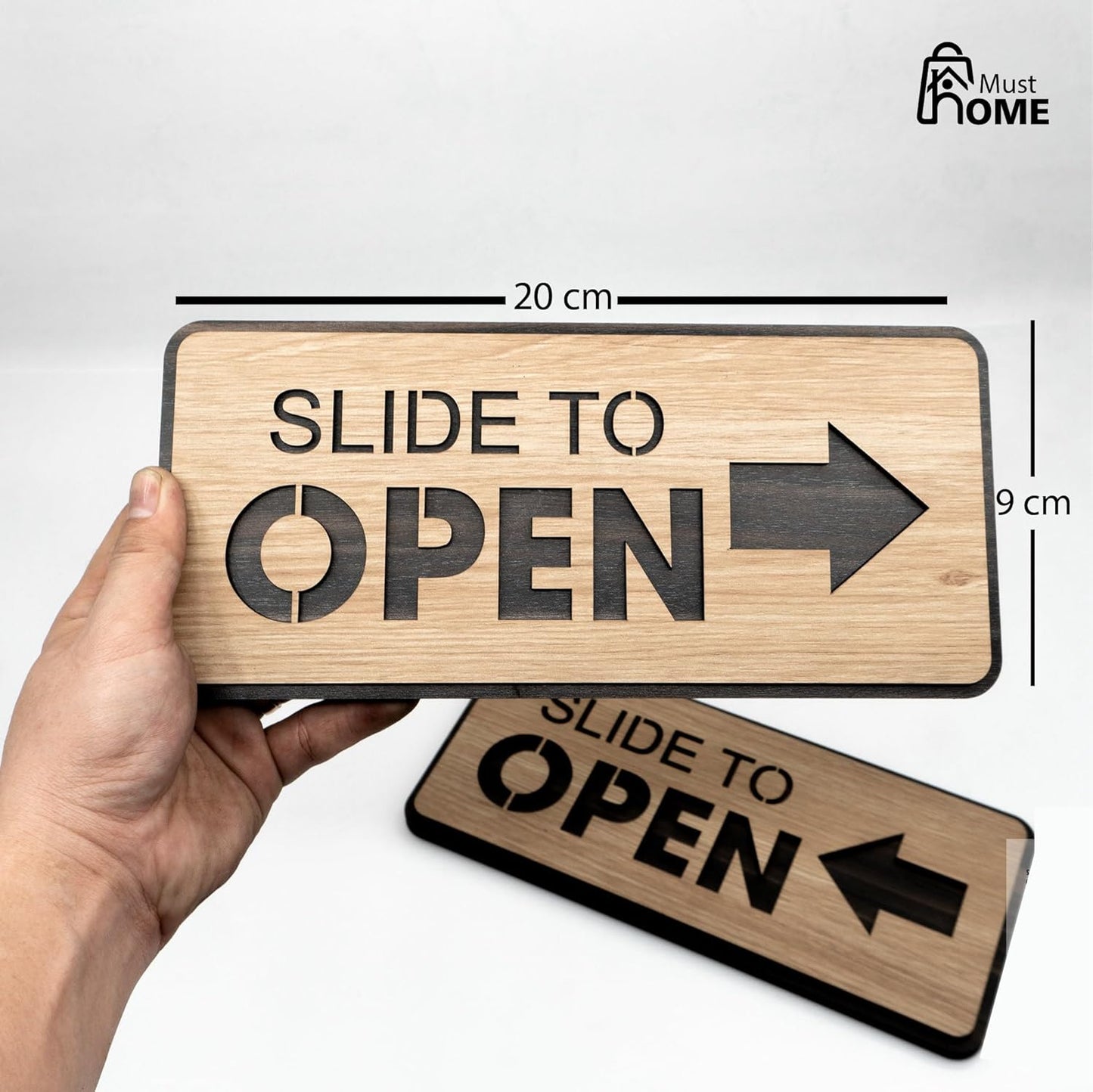 MustHome Slide to Open Stickers for Glass door |15x15cm
