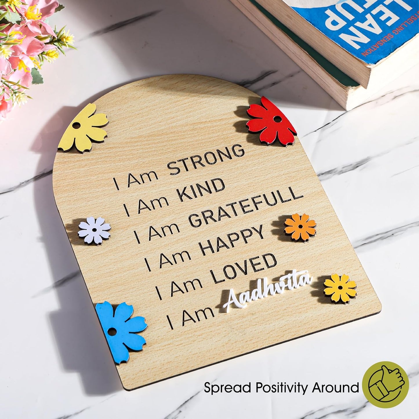 MustHome Daily Affirmation Quotes with Peronalised name |25 x 20 cm