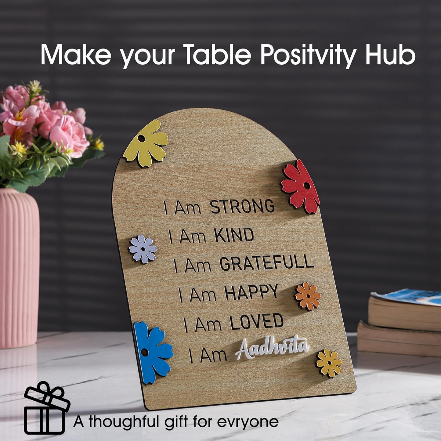 MustHome Daily Affirmation Quotes with Peronalised name |25 x 20 cm