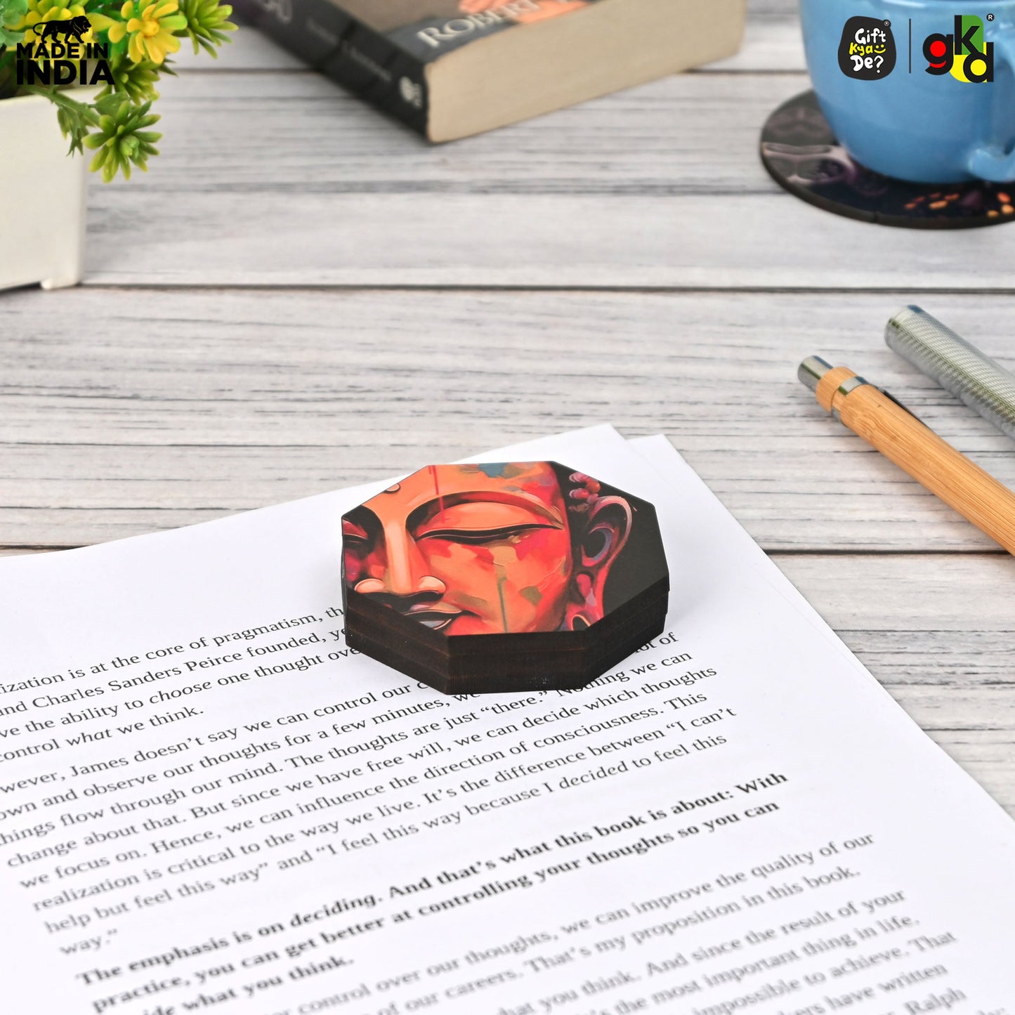 Wooden Paperweight – Choose from 8 Unique Designs – Premium Quality Desk Accessory – Stylish & Functional Wooden Paperweights