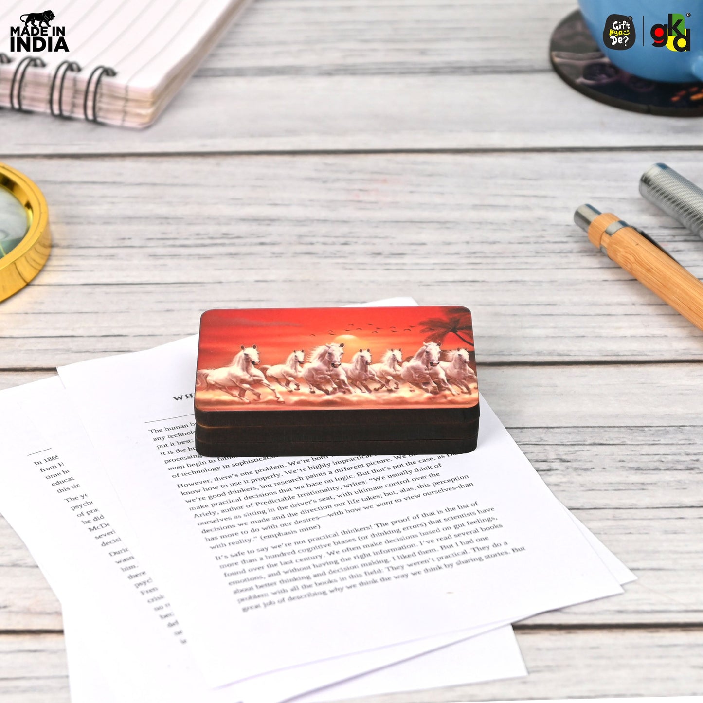 Wooden Paperweight – Choose from 8 Unique Designs – Premium Quality Desk Accessory – Stylish & Functional Wooden Paperweights
