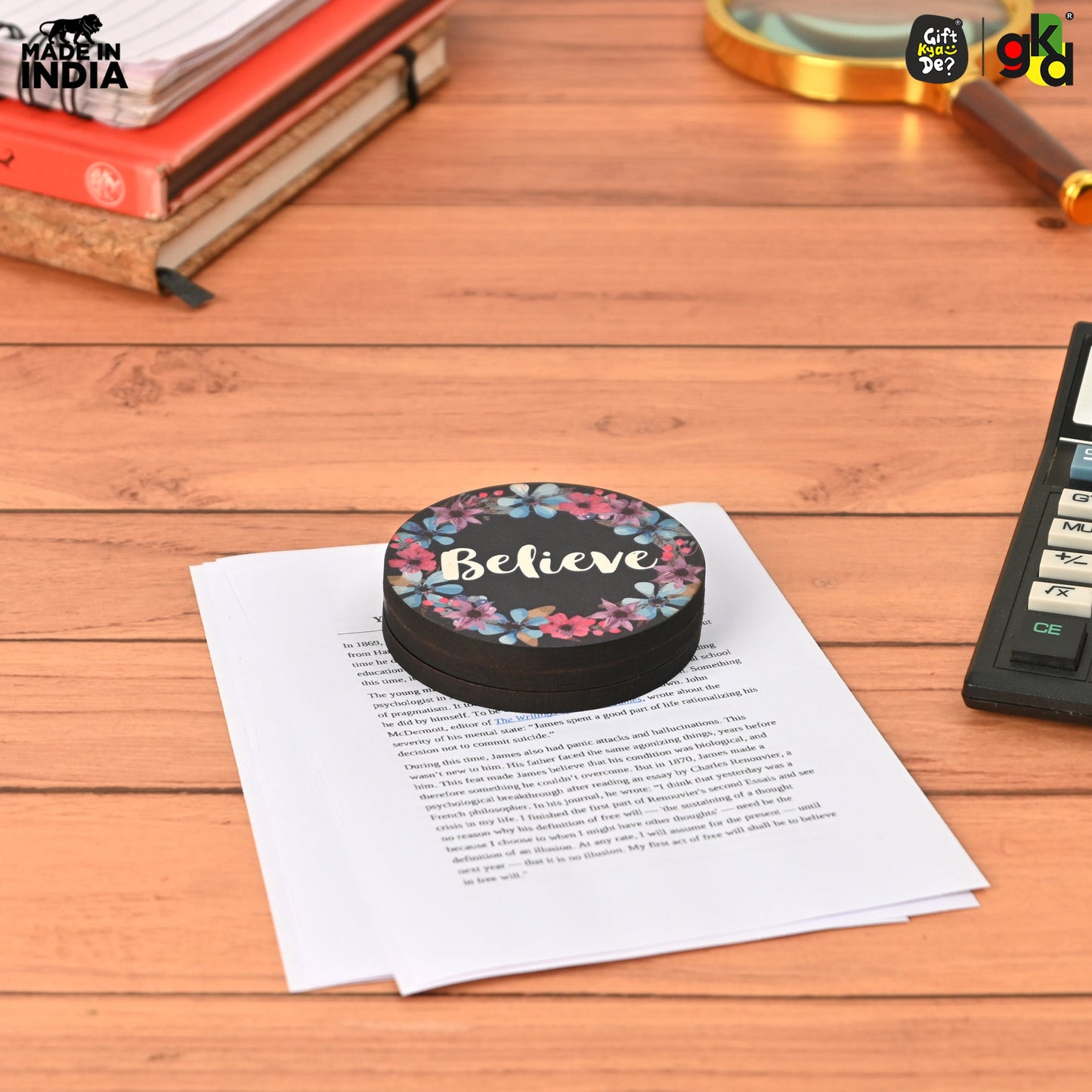 Wooden Paperweight – Choose from 8 Unique Designs – Premium Quality Desk Accessory – Stylish & Functional Wooden Paperweights
