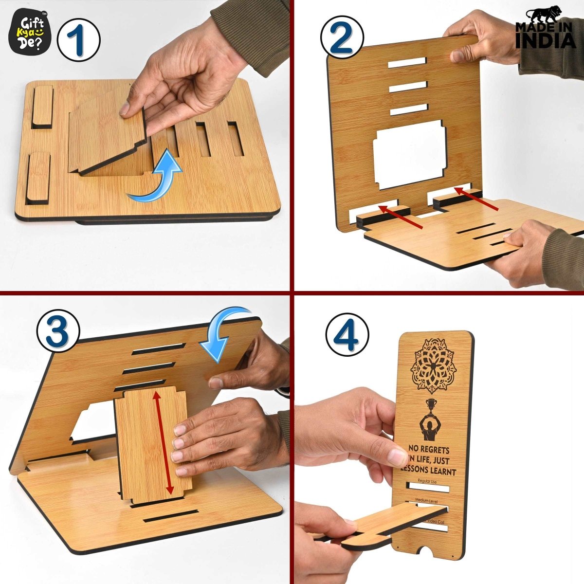 3 Level Portable Laptop Stand with Portable Mobile Holder Combo | Work From Home | Corporate Gifts