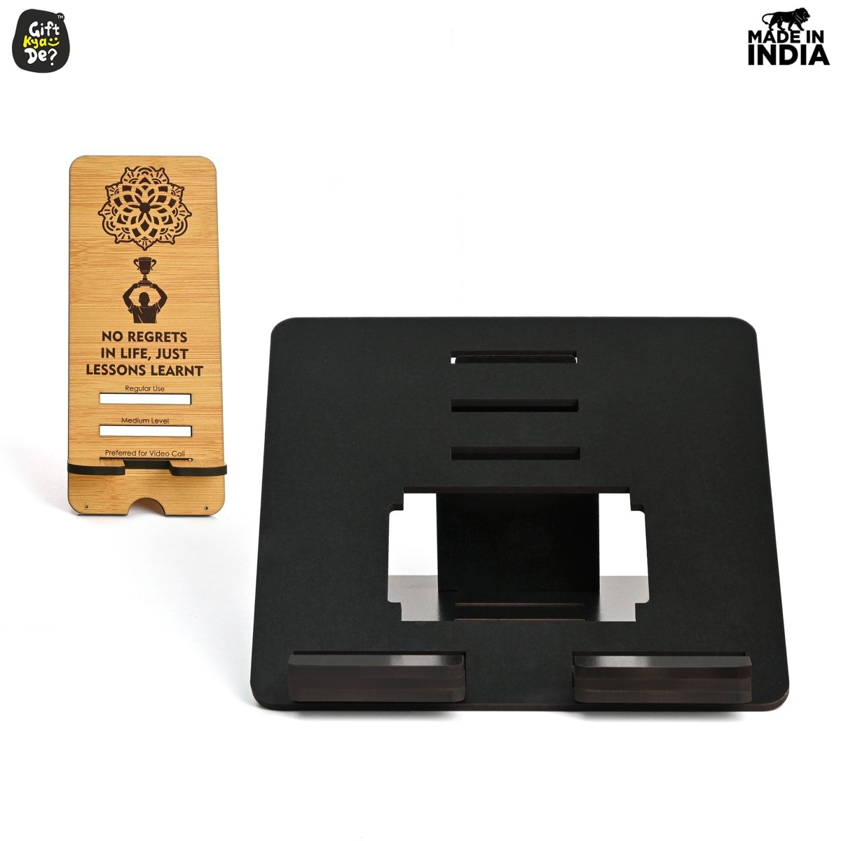 3 Level Portable Laptop Stand with Portable Mobile Holder Combo | Work From Home | Corporate Gifts