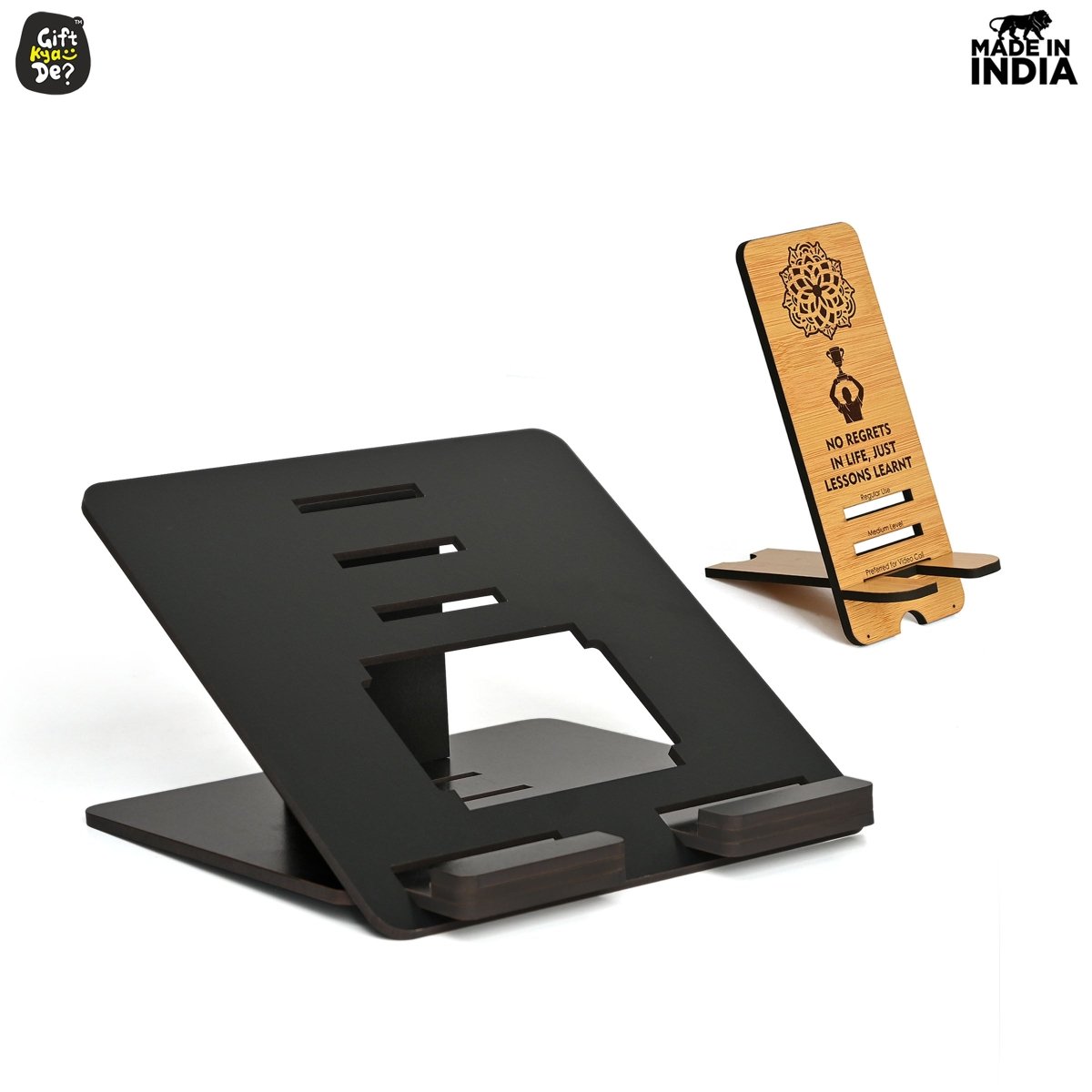 3 Level Portable Laptop Stand with Portable Mobile Holder Combo | Work From Home | Corporate Gifts