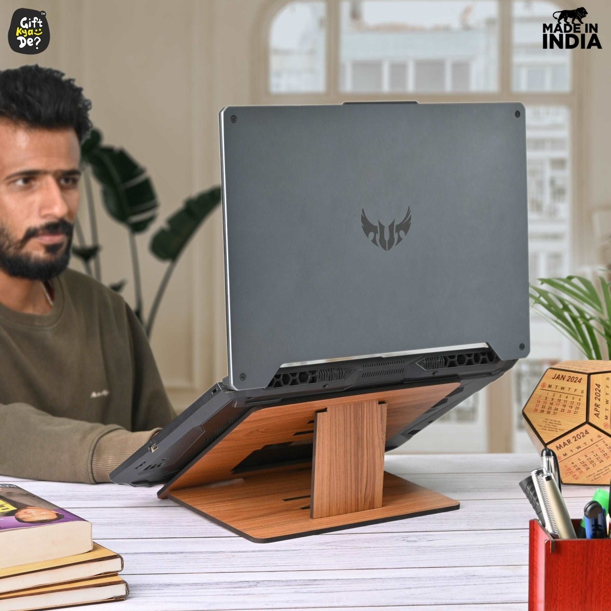 3 Level Portable Laptop Stand with Portable Mobile Holder Combo | Work From Home | Corporate Gifts