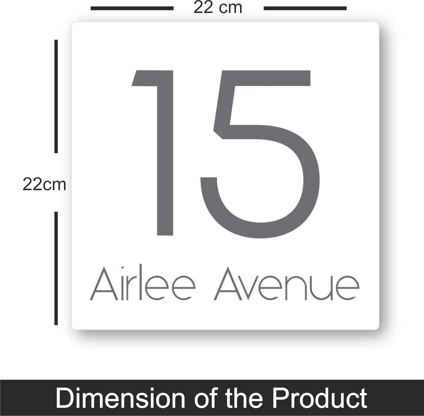 MustHome |Personalized Door Name Plate for Home Entrance |22 x 22 cm