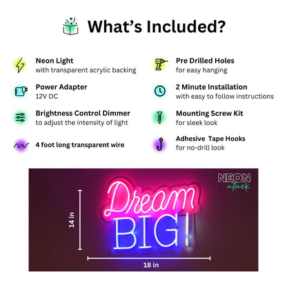 Dream Big Neon Light Sign