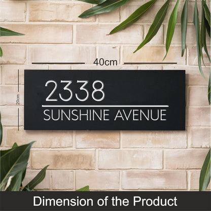 MustHome| Personalized Door Name Plate for Home Entrance |12 x 40 cm
