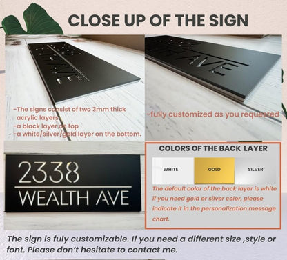 FusionEdge Home| Personalized Door Name Plate for Home Entrance |12 x 40 cm