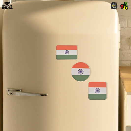Indian Flag Fridge Magnets | Patriotic Gifts for Independence Day & Republic Day | Home & Office Decor