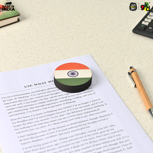 Patriotic Paperweight with Indian Flag | Independence Day & Republic Day Gifts | Desk Decor for Office & Home