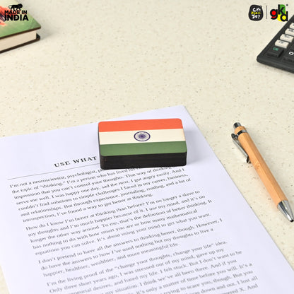 Patriotic Paperweight with Indian Flag | Independence Day & Republic Day Gifts | Desk Decor for Office & Home