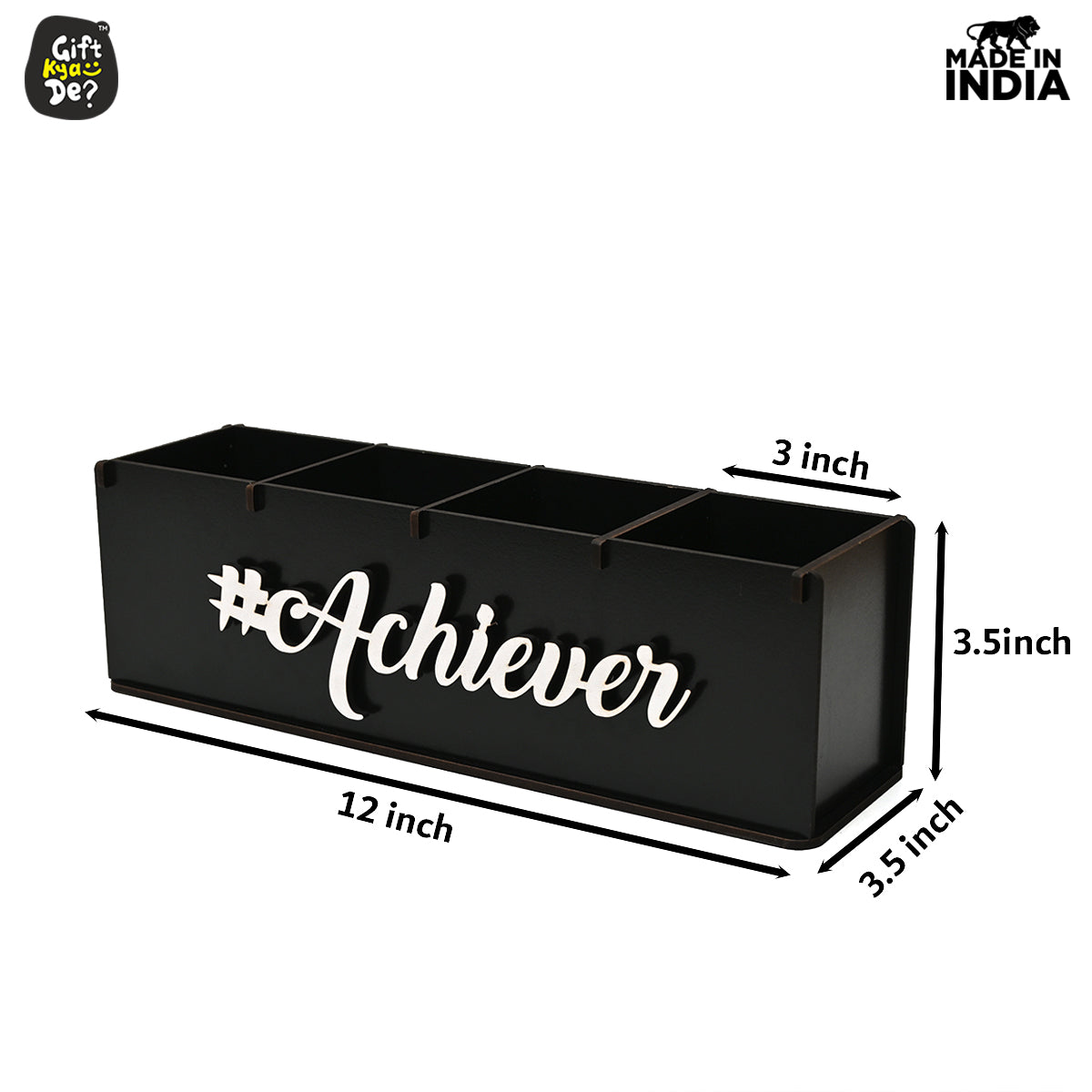 Motivational Desk Organizer | 4 Compartments | Desk Accessories