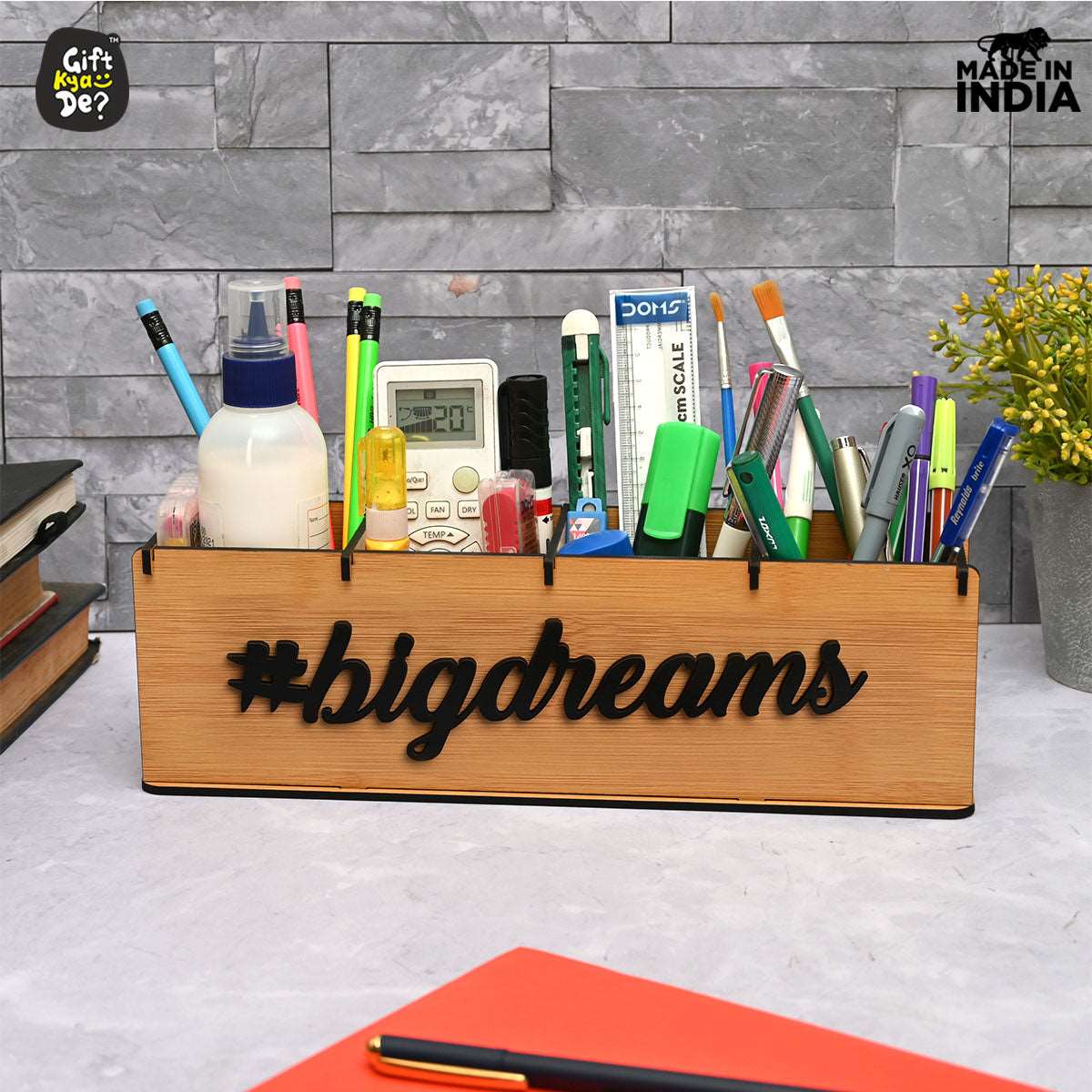 Motivational Desk Organizer | 4 Compartments | Desk Accessories