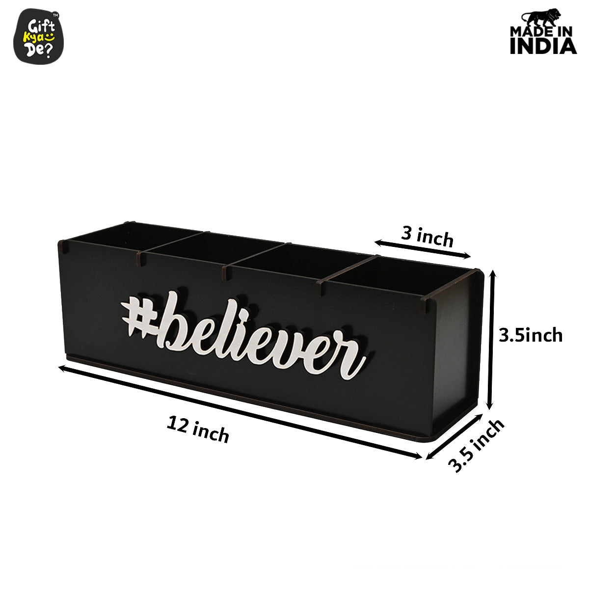 Motivational Desk Organizer | 4 Compartments | Desk Accessories