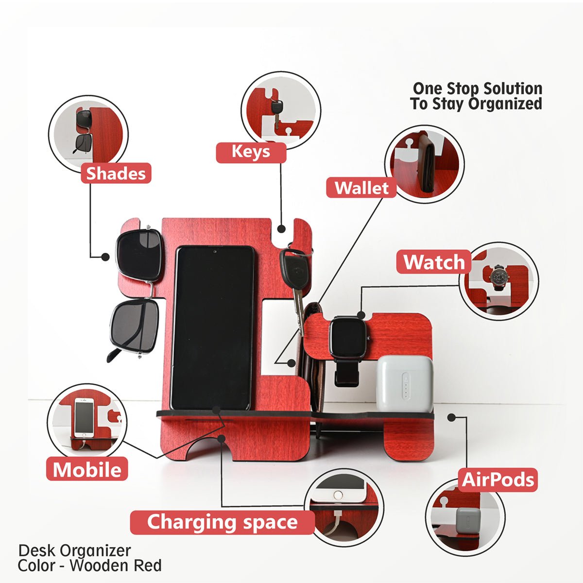 5 in 1 Personal Organizer with Mobile Stand | Best Gift for Him/Men/Boys