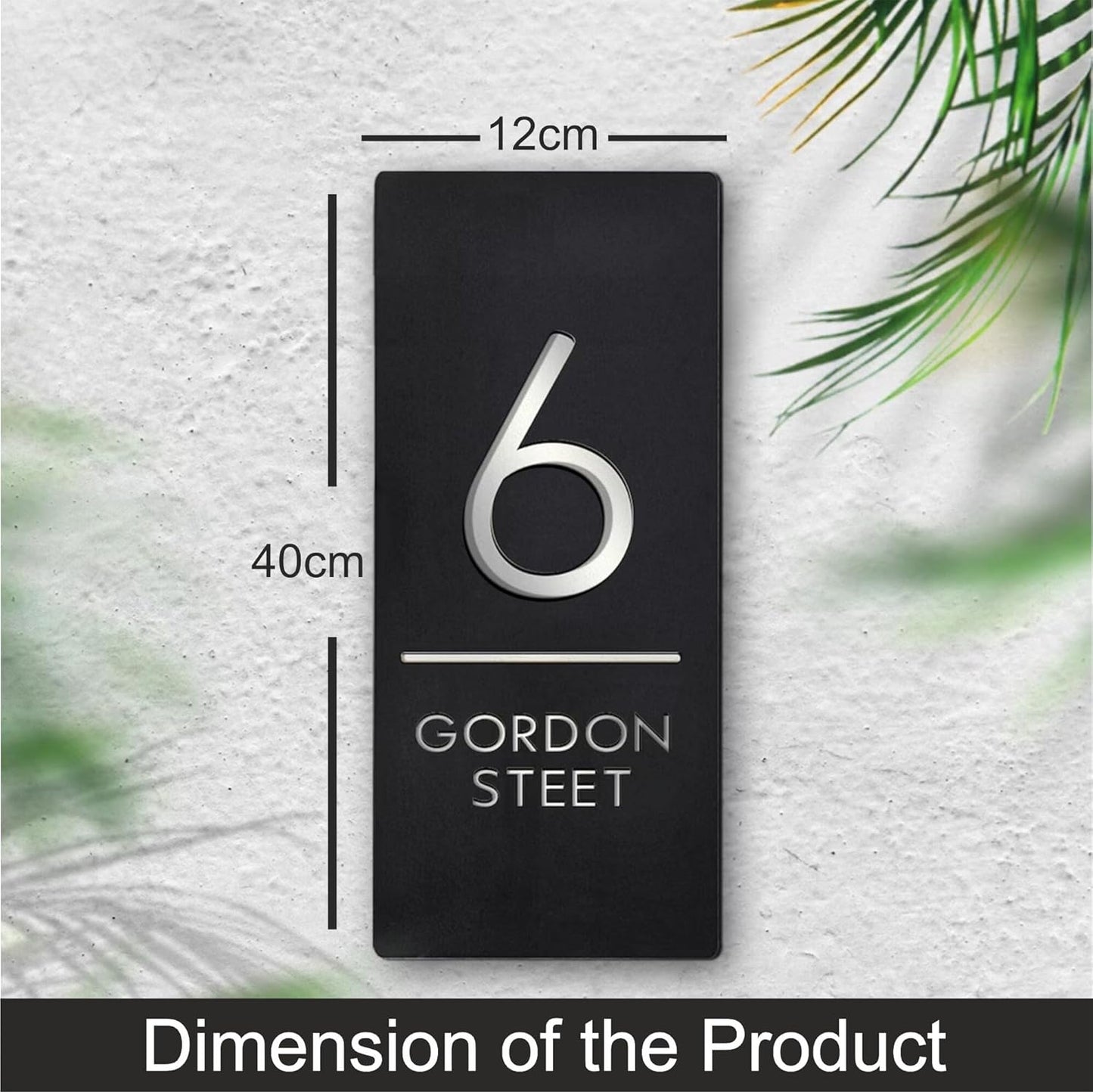 FusionEdge Home |Personalized Door Name Plate for Home Entrance | 12 x 40 cm