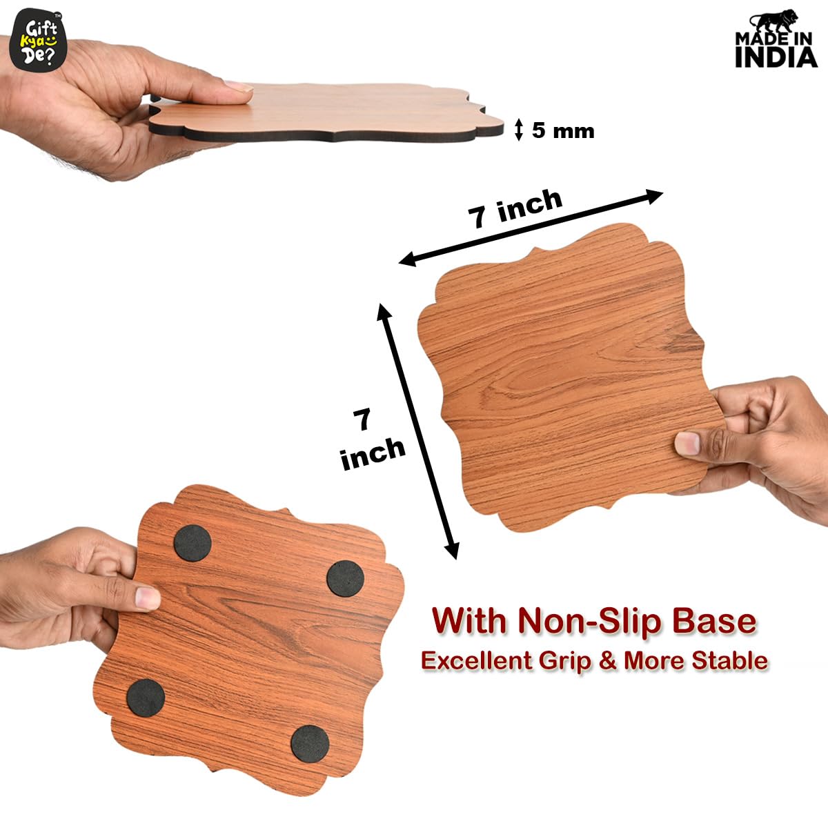 Kitchen Coasters for Hot Utensils & Anti Slip Coaster Set for Big Hot Pots, Pans, Casserole & Bowl