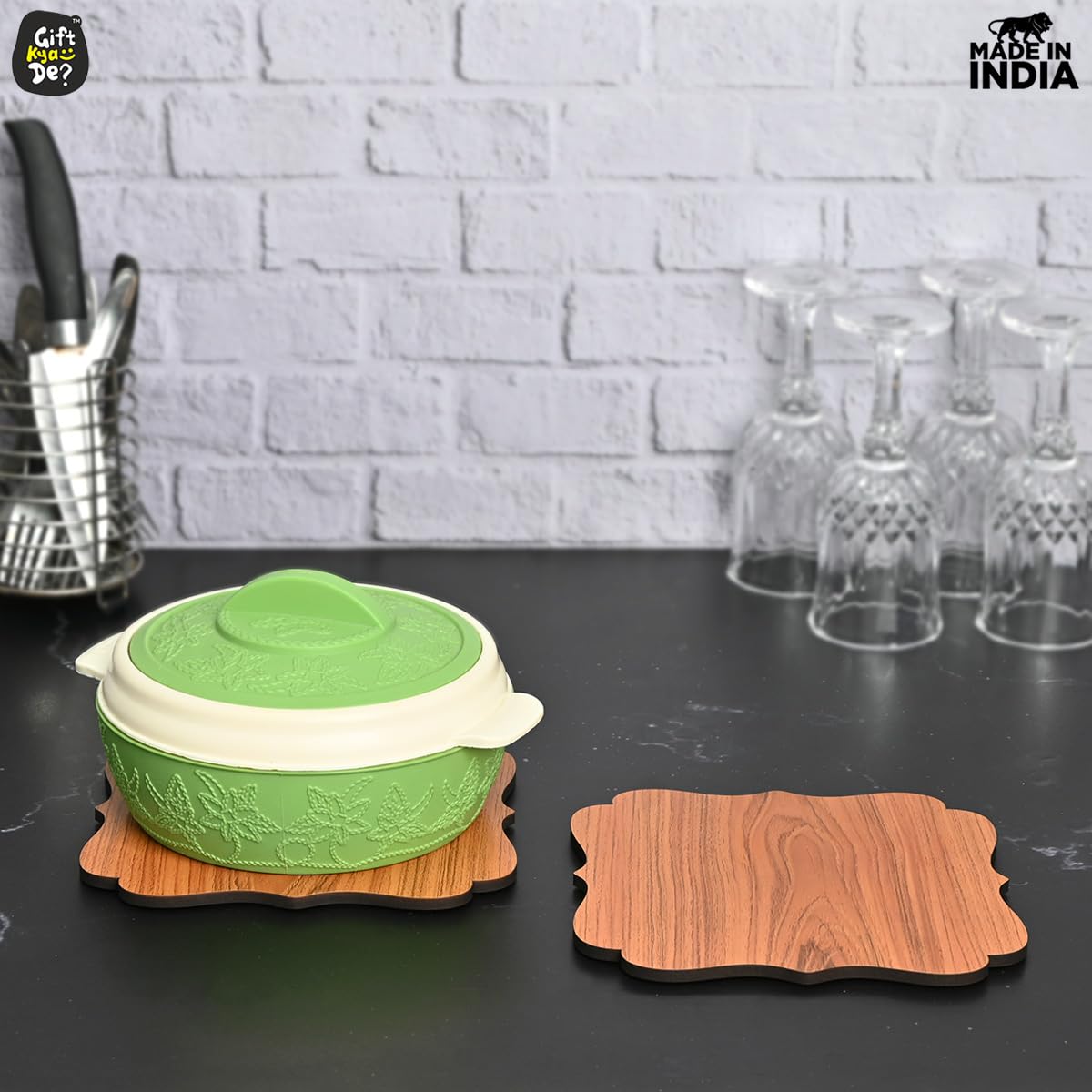 Kitchen Coasters for Hot Utensils & Anti Slip Coaster Set for Big Hot Pots, Pans, Casserole & Bowl