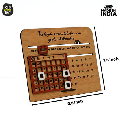 Wooden Lifetime Motivational Quote Desk Calendar | Table Calendar For Office & Home | Eco Friendly