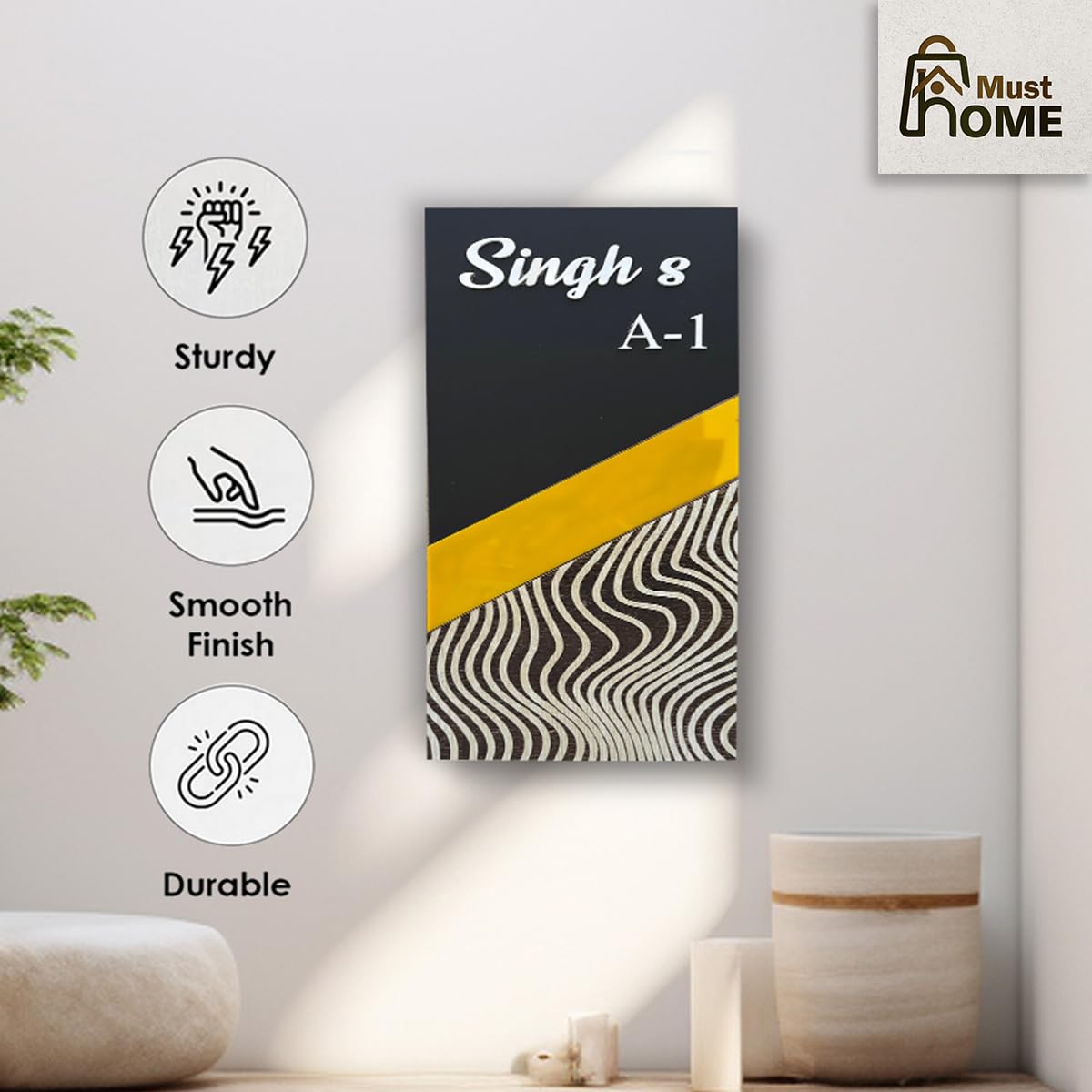 FusionEdge Home | Name plate for home entrance |15X30 cm |