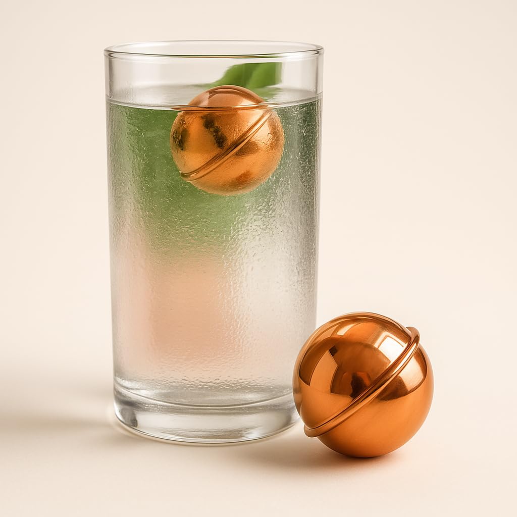 FusionEdge Home Copper Water Bottle Alternative Ayurvedic Organic Pure Copper Ball, 99% Purity