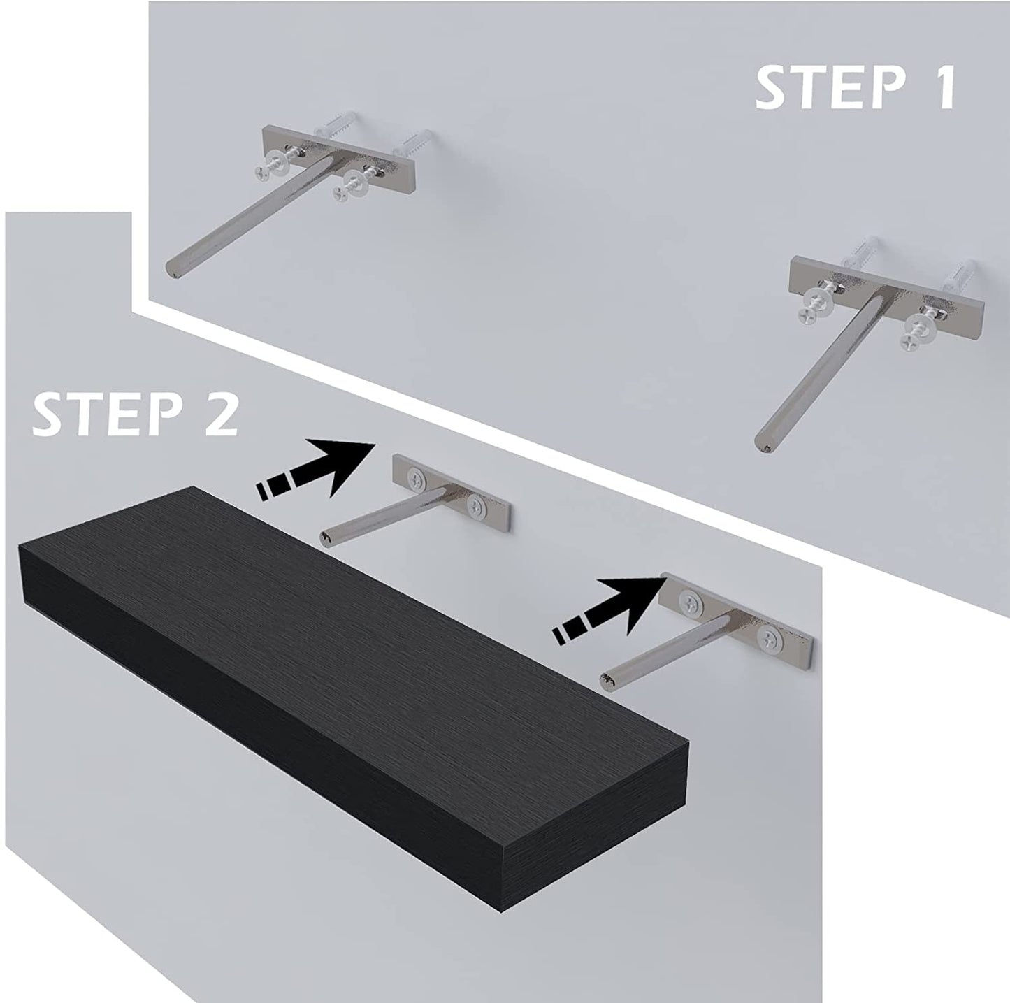 Modern Wood Floating Shelves, for Kitchen Bathrooom (Set of 3)