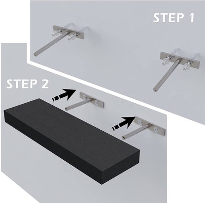 Modern Wood Floating Shelves, for Kitchen Bathrooom (Set of 3)