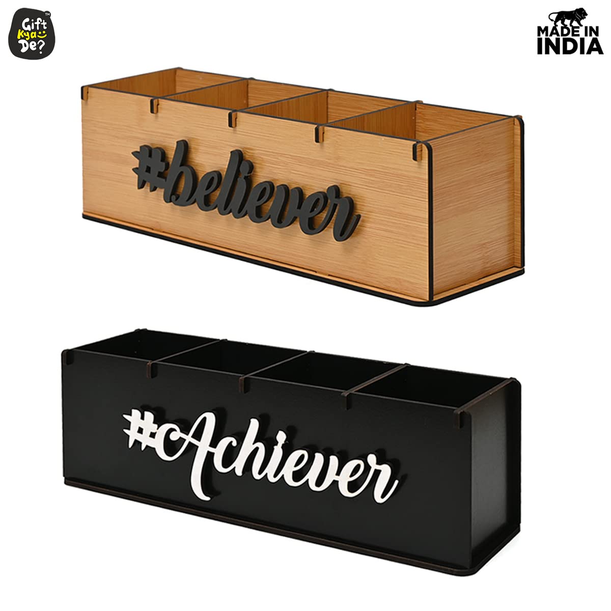 Combo Desk Organizer 4 Compartment | Pen Stand For Office Table | Stylish & Eco-Friendly