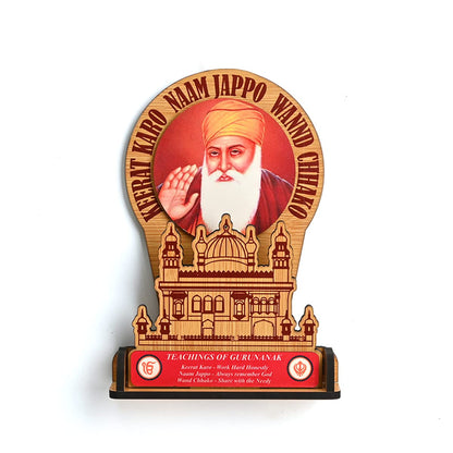Guru Nanak Dev Ji & Guru Gobind Singh Ji Photo Frame Stand | Desk & Wall Decor | Sikh Guru's