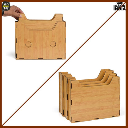 File Organiser 3 Tier Paper Tray For Office Desk, Horizontal & Vertical Adjustment A4 Documents Organizer