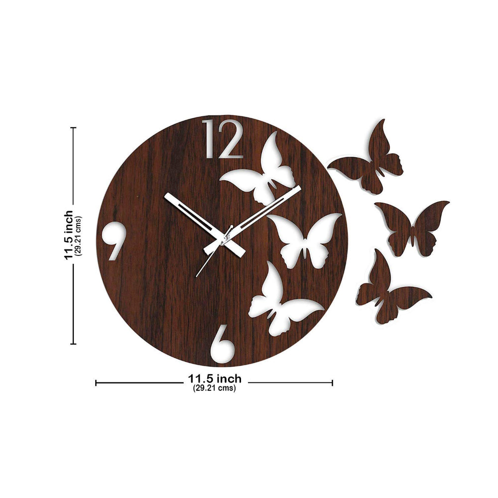 Butterfly Wooden Wall Clock