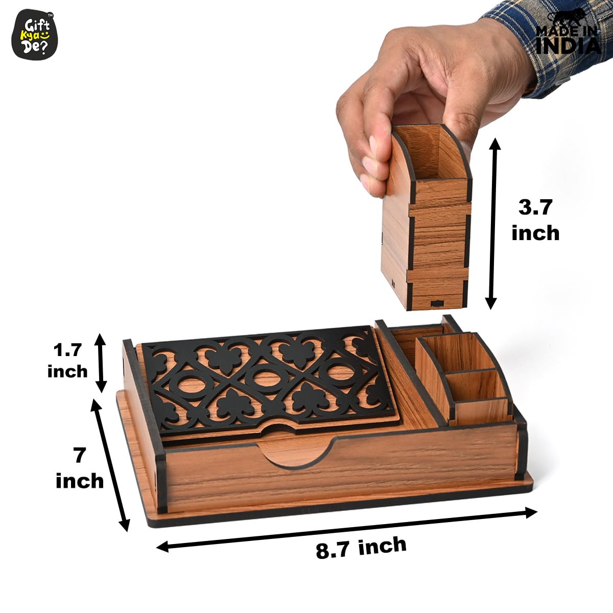 Tissue Paper Holder for Dining Table with Toothpick Holder Designer 5 Compartment Dining Table Accessories for Home Decor