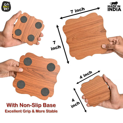 Kitchen Coasters for Hot Utensils & Anti Slip Coaster Set for Big Hot Pots, Pans, Casserole & Bowl