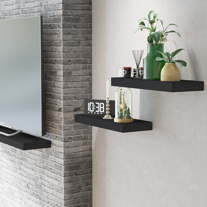 Modern Wood Floating Shelves, for Kitchen Bathrooom (Set of 3)