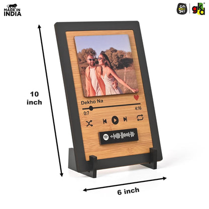 Personalized Spotify Frame – Custom Wooden Music Plaque with Song Name, Song Code & Photo (6x10 Inch)