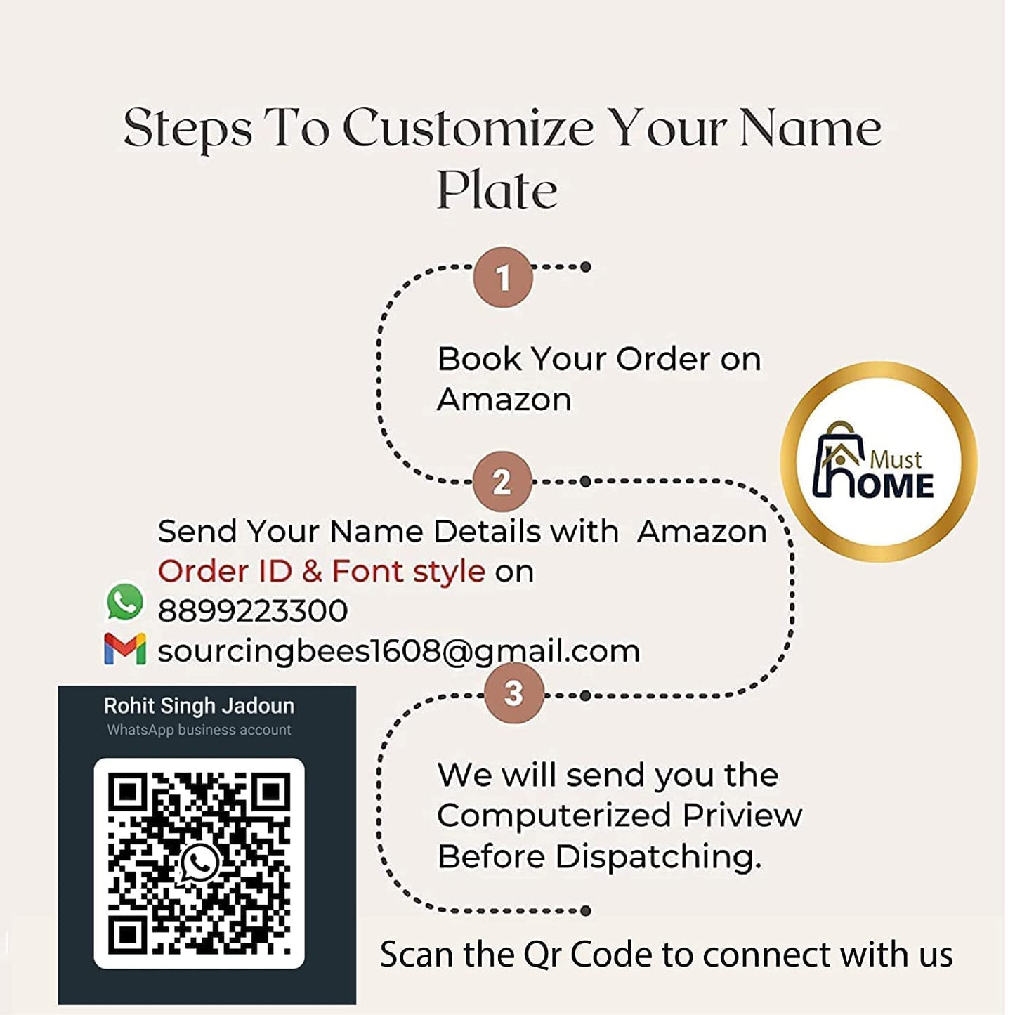 MustHome | Customized/Personalised Coasters  Set of 4