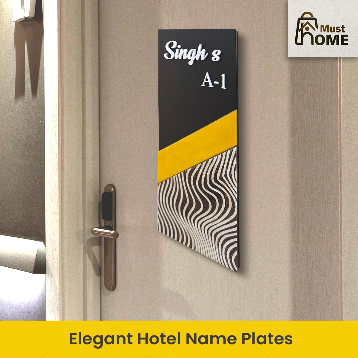 MustHome | Name plate for home entrance |15X30 cm |