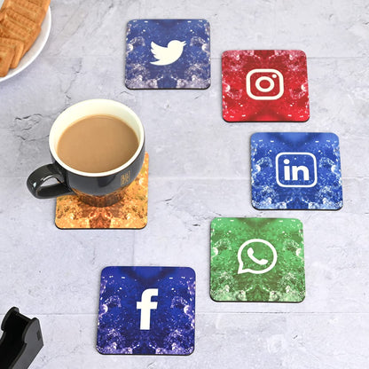 Square Quotes Coaster Set of 6 With Coaster Stand | Quotes Coaster Set fit for Tea Cups and Coffee Mugs Also Coffee Lover Gifts