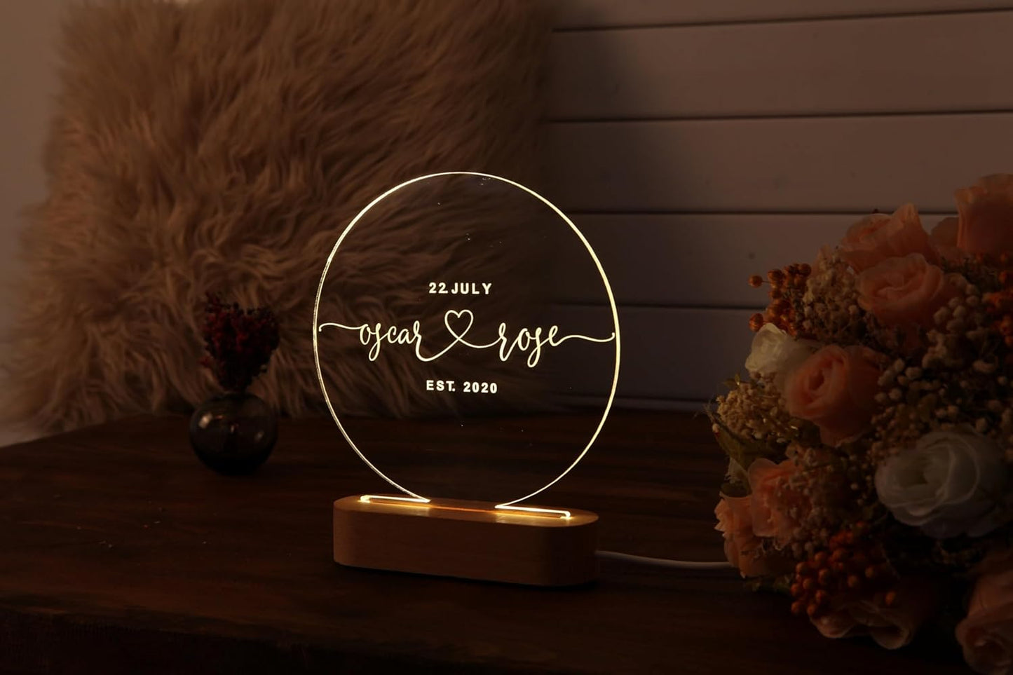 MustHome Personalized Night Light Home Decor, Wedding Gift